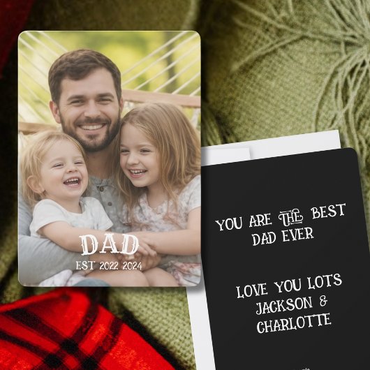 Photo Personalized Dad Est シーズンカード