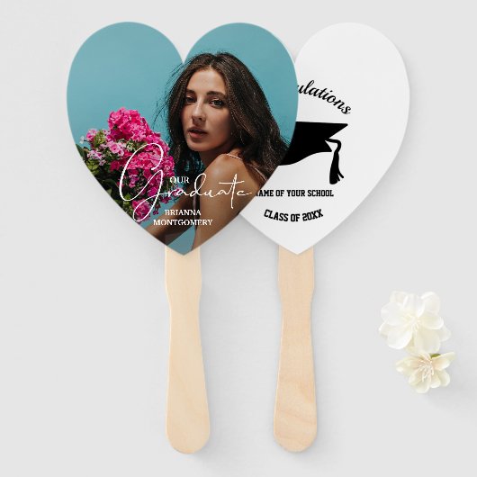 Photo Personalized Graduate Script ハンドファン (正面&裏面)