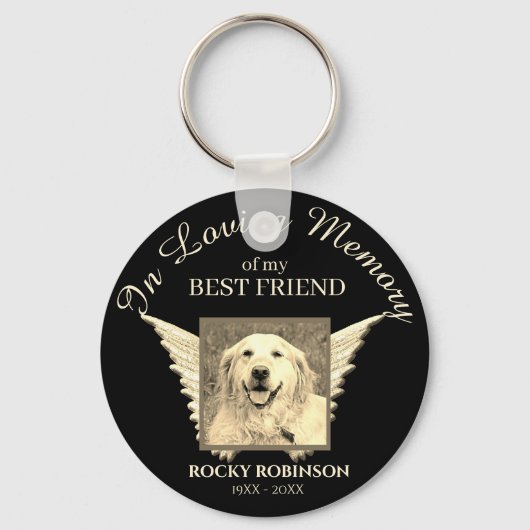 Photo Pet Memorial in愛するメモリーキーチェーン キーホルダー (正面)