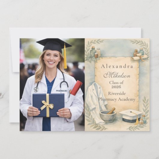 Photo Pharmacist Graduation Celebration 案内状 (正面)