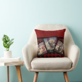 PHOTO PILLE – バッファロープレイドパーソナライズされたクリスマス赤 クッション (椅子)