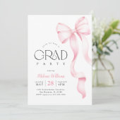 Photo Pink Bow Graduation Party 招待状 (スタンド正面)
