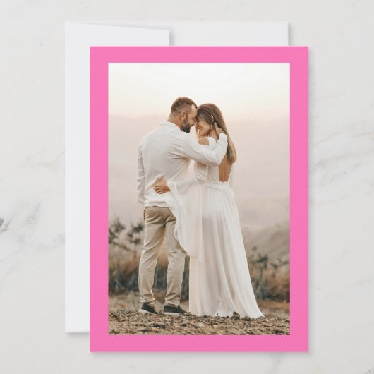 Photo Pink Bow She's Tying the Knot Bridal Shower 招待状 (裏面)