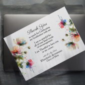  Photo Pink Floral Graduation Personalize サンキューカード