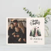 Photo Pink Forest Christmas シーズンカード (スタンド正面)