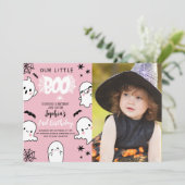 Photo Pink Halloween Birthday – Our Little Boo 招待状 (スタンド正面)