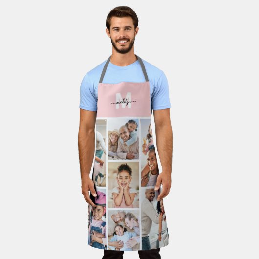 Photo Pink Monogram エプロン (着用した状態)