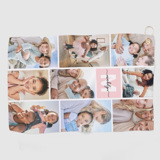 Photo Pink Monogram ゴルフタオル (横)