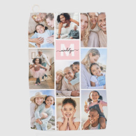 Photo Pink Monogram ゴルフタオル