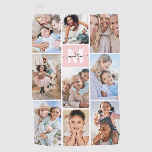 Photo Pink Monogram ゴルフタオル (正面)