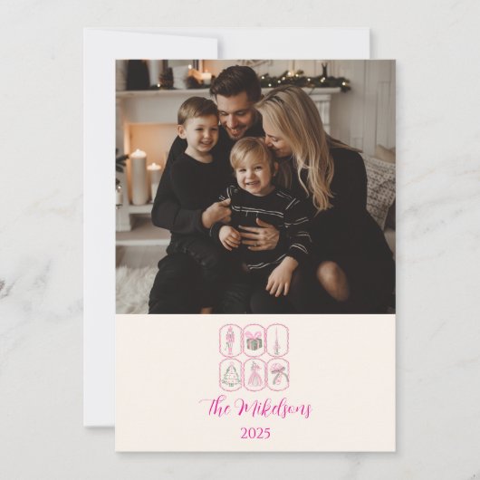 Photo Pink Nutcracker Coquette Christmas シーズンカード (正面)