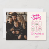 Photo Pink Nutcracker Coquette Christmas シーズンカード (正面)