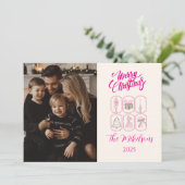 Photo Pink Nutcracker Coquette Christmas シーズンカード (スタンド正面)