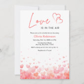 Photo Pink & Red Love is in the Air Bridal Shower  招待状 (正面)