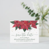Photo Poinsettia Green Christmas 結婚's 案内状 (スタンド正面)