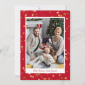 Photo Poinsettia Unicorn with Red Christmas Card 招待状 (裏面)