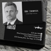 Photo Professional QR Code Pilot Black Aviation 名刺