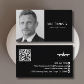 Photo Professional QR Code Pilot Black Aviation 名刺