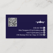 Photo Professional QR Code Pilot Blue Aviation  名刺 (裏面)
