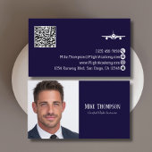 Photo Professional QR Code Pilot Blue Aviation  名刺