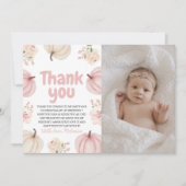 Photo Pumpkin Birthday Thank You Card 招待状 (正面)