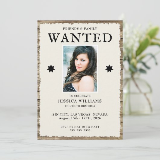 Photo & QR-Code 30th Birthday  招待状 (スタンド正面)