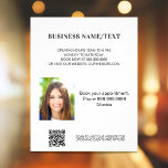 Photo qr code beauty salon makeup business チラシ<br><div class="desc">Personalize and add your name,  address,  your text,  photo,  your own QR code to your website.  White background,  black text.</div>