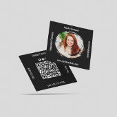 Photo QR Code Black Connect with Me Business スクエア名刺