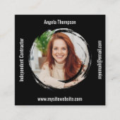 Photo QR Code Black Connect with Me Business スクエア名刺 (正面)