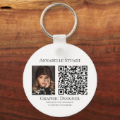 Photo QR code Business Company Large キーホルダー (正面)