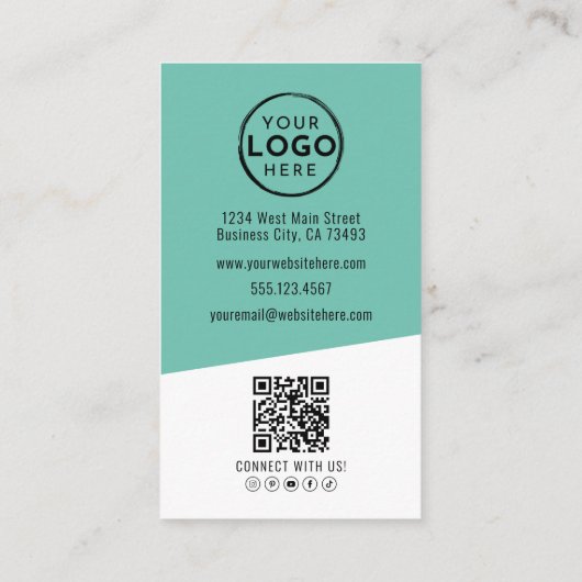 Photo QR Code Company Logo Vertical 名刺 (裏面)