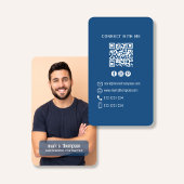 Photo QR Code Connect With Me Blue Modern 名刺