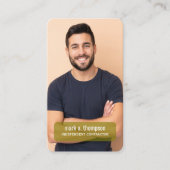 Photo QR Code Connect With Me Mustard Modern 名刺 (正面)