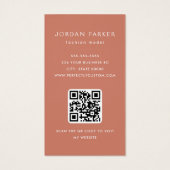 Photo QR code fashion terracotta business cards (裏面)