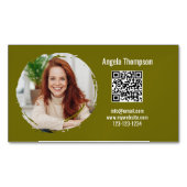 Photo QR Code Green Modern Magnetic  マグネット名刺 (正面)