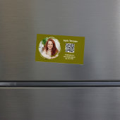 Photo QR Code Green Modern Magnetic  マグネット名刺