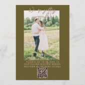 Photo QR Code Hand Drawn Grasslands Floral Wedding 招待状 (裏面)