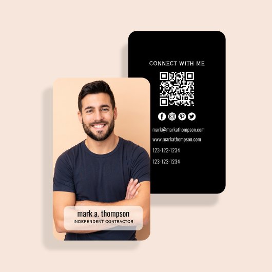 Photo QR Code Modern Connect With Me Business 名刺