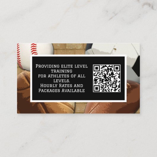 Photo QR Code Sports Personal Trainer Coach 名刺 (裏面)