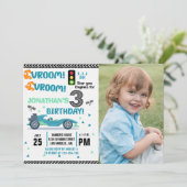 Photo Race Car • 3rd Birthday Racing Party 招待状 (スタンド正面)