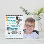 Photo Race Car • 7th Birthday Racing Party 招待状 (スタンド正面)