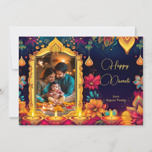 Photo Radiant Diwali Family Greeting (正面)