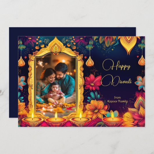 Photo Radiant Diwali Family Greeting (正面/裏面)
