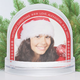 Photo Red Arch Merriest Christmas White Snowflakes