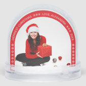 Photo Red Arch Merriest Christmas White Snowflakes (裏面)