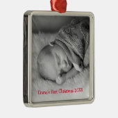 Photo Red Babys男女兼用の初めてのクリスマス メタルオーナメント (右)