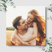 Photo Red Roses Calligraphy Script Square Wedding ゲストブック