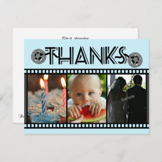 Photo Reel任意の大事な行事感謝してい3枚のフォトカード ポストカード (正面/裏面)