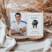 Photo Refined Blue Tooth Laurel Graduation 案内状