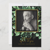 PHOTO Retirement招待状ブラック金ゴールド 招待状 (正面)